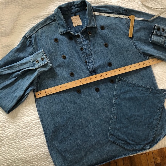 Vintage Men's  Wah Maker Denim Bib Shirt - Picture 5 of 6